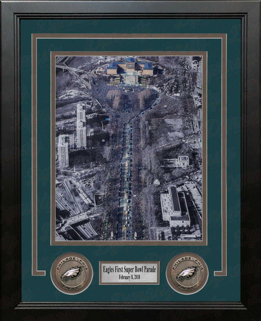 Philadelphia Eagles Super Bowl LII Champions Parade NFL Football Framed and Matted Photo