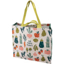 Eat More Plants Shopping Tote | Extra Large Market Eco Bag | 19.50" x 17.50" x 7"