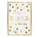 Eat and Sleep Dotted Blue Tea Towel | Extra Large 20" W x 27.5" L | In a Gift Box! | Gift for Her