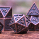 Elder Runes Battle-Worn Bronze Metal Dice Set