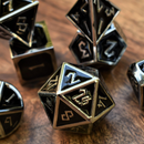 Elder Runes Silver And Shadow Metal Dice Set