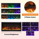 Electric Fireplace in-Wall Recessed with Remote Control and Adjustable Color and Brightness