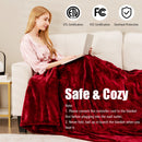 62 x 84 Inch Twin Size Electric Heated Throw Blanket with Timer