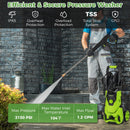 2150PSI Electric Pressure Washer 1.2GPM with 4 Quick Connect Nozzles and Foam Cannon