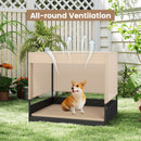 Elevated Wicker Dog House for Small to Medium Breeds-Black