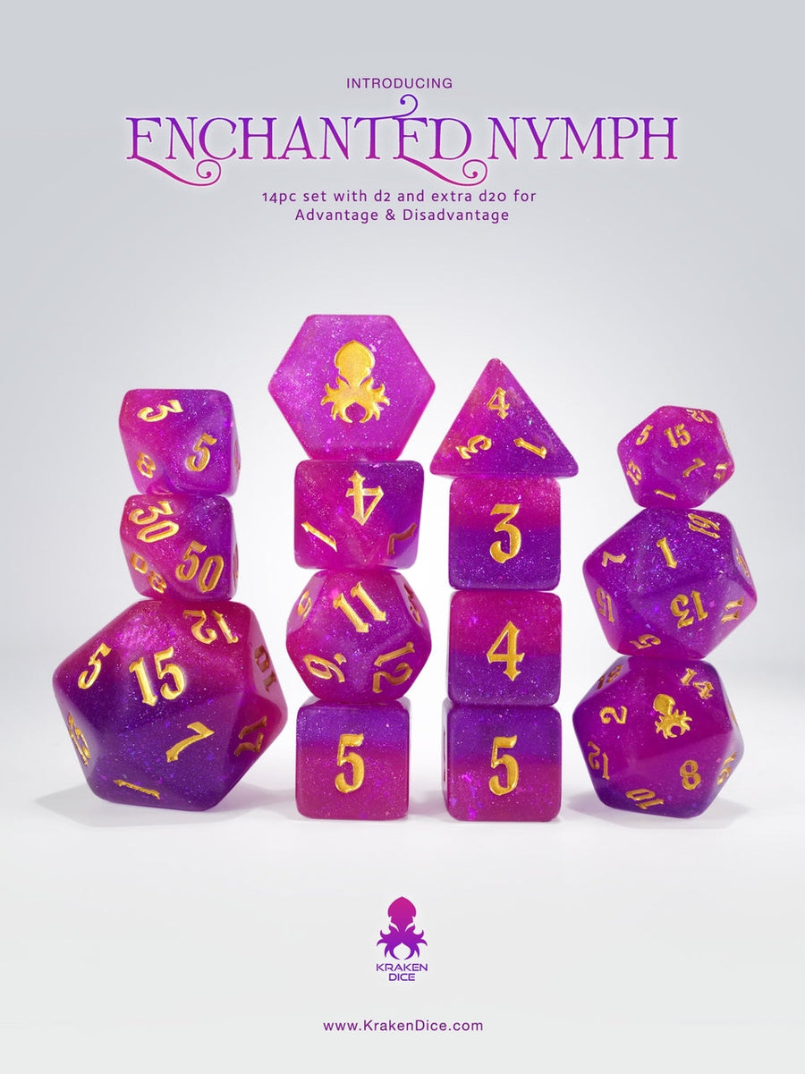 Enchanted Nymph 14 pc - Limited Run - Gold Ink Dice Set