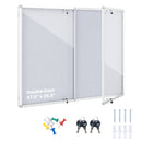 Lockable Cork Bulletin Board 47.5" x 35.5" Aluminum Frame