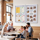 Lockable Cork Bulletin Board 47.5" x 35.5" Aluminum Frame