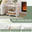 End Table 2-Tier Sofa Side Table with Storage Shelf for Small Space