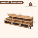 Entertainment Center with 3 Storage Drawers and Open Shelves