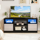 TV Stand for 65" TVs with LED Lighting & Fireplace Insert
