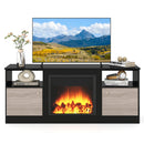 TV Stand for 65" TVs with LED Lighting & Fireplace Insert