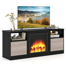 TV Stand for 65" TVs with LED Lighting & Fireplace Insert