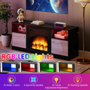 TV Stand for 65" TVs with LED Lighting & Fireplace Insert