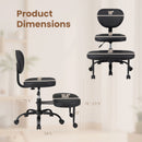 Cross Legged Office Chair with Adjustable Height & Footrest