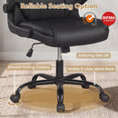 Ergonomic Leather Office Chair with Flip-up Armrests and Rocking Function