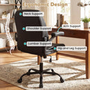 Ergonomic Leather Office Chair with Flip-up Armrests and Rocking Function