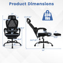 Ergonomic Office Chair High Back Mesh Desk Chair with Retractable Footrest-Black