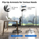 Adjustable Swivel Mesh Task Office Chair with Flip-Up Armrests-Black