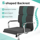 Ergonomic Office Desk Chair with Rocking Backrest and Height-adjustable Padded Seat-Gray