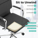 Ergonomic Office Desk Chair with Rocking Backrest and Height-adjustable Padded Seat-Gray
