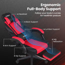 Ergonomic Video Game Chair with Headrest and Reclining Backrest