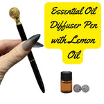 Essential Oil Diffuser Pen in Lemon | Includes 1 ml of Essential Oil and 2 Lava Beads | Refillable