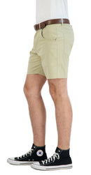 Everyday Stretch Shorts with a Comfortable Built-In Liner- Denim Style- Khaki