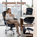 Executive Office Chair Leather Ergonomic Computer Desk Chair with Padded Seat and Armrests