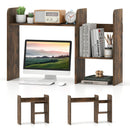 Expandable Desktop Bookshelf with Open Storage Cubes