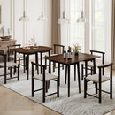Extendable Dining Table Set with 2 Half-Round and 1 Rectangular Tables
