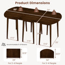 Extendable Dining Table Set with 2 Half-Round and 1 Rectangular Tables