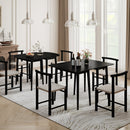 Extendable Dining Table Set with 2 Half-Round and 1 Rectangular Tables