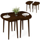 Extendable Oval Dining Table Set with 2 Half-Round Tables for 4-6 People