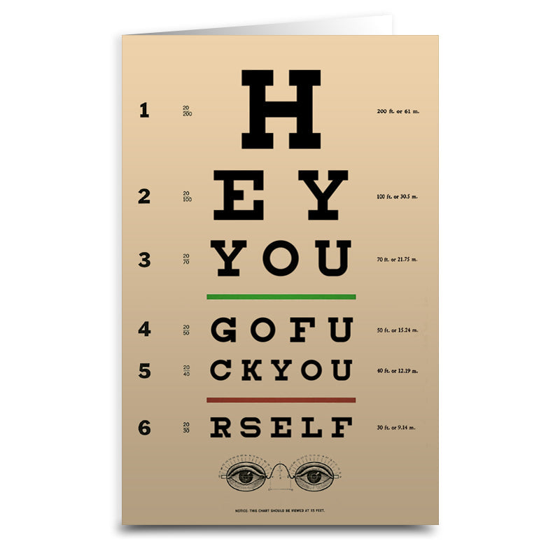 Eye Test Chart Card