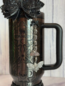 Shadow Moth Damask Charm - Tumbler Handle Charm