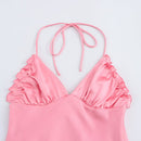 Spring European and American New Fashion Silk Texture Dress