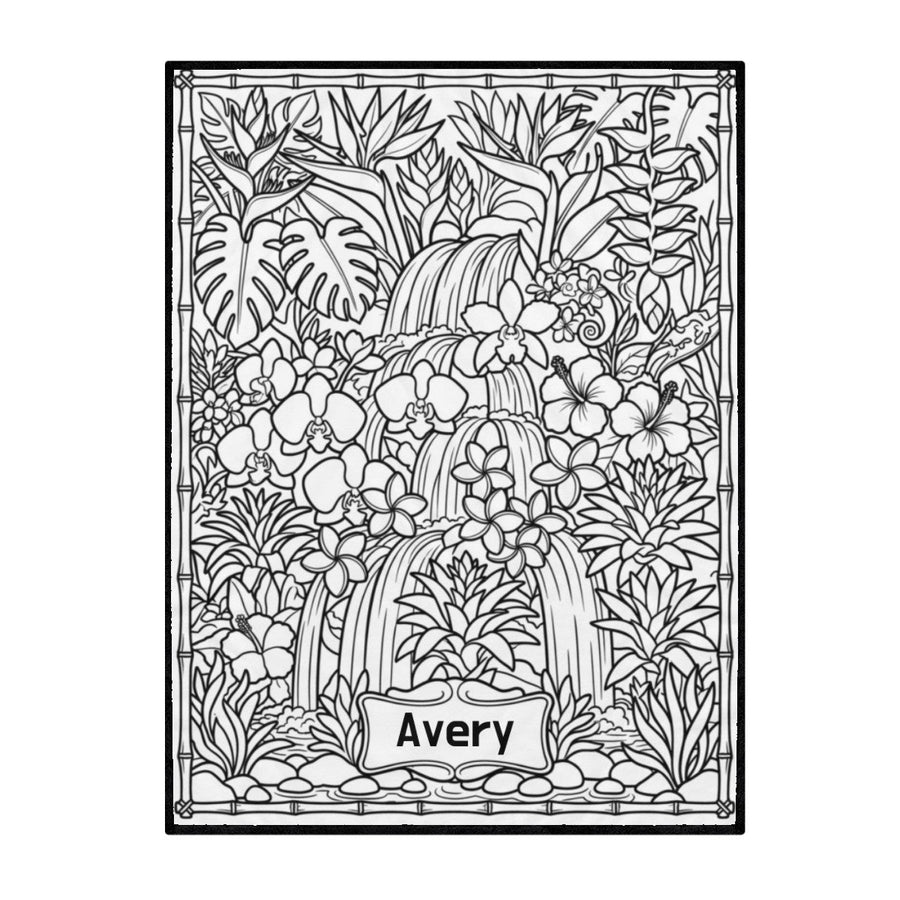 Jungle Doodle Reversible Oxford Fabric And Flannel Soft Blanket