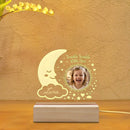 Personalized Twinkle Little Star Baby Photo Night Light | Moon, Stars, and Name | Custom Nursery Gift