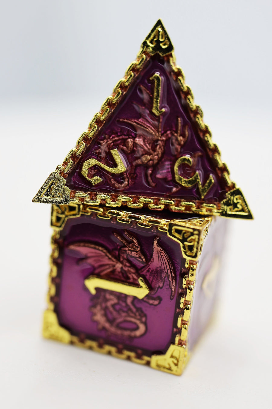 Chained Dragon: Royal with Gold - Metal RPG Dice Set