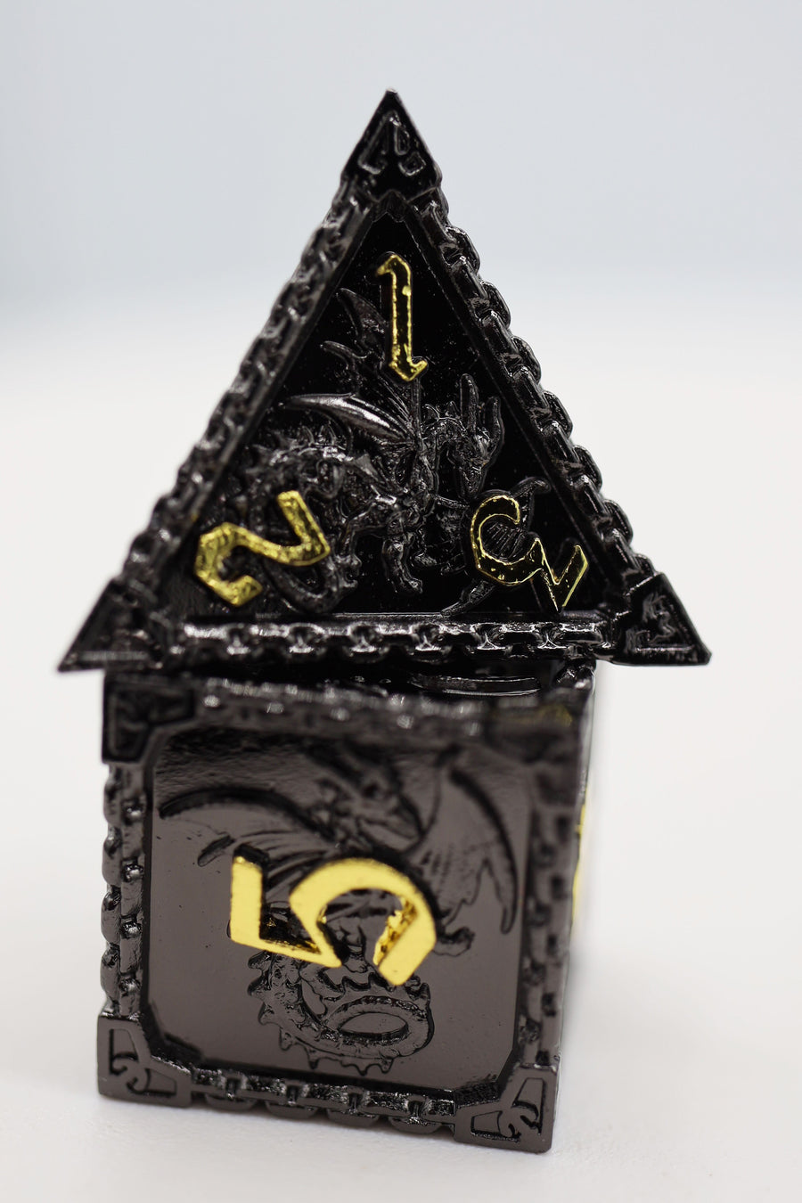 Chained Dragon: Night - Metal RPG Dice Set