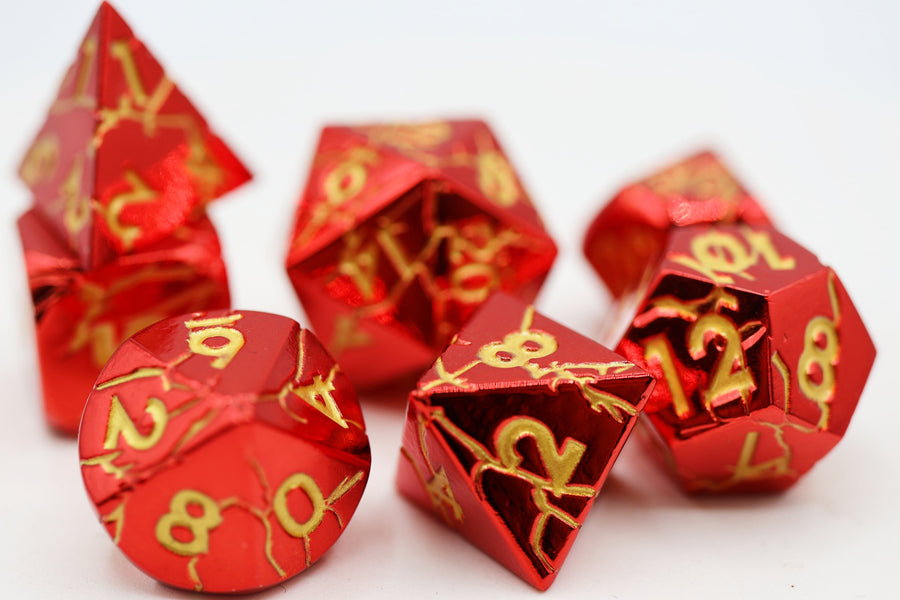 Ruby Quarry - Metal RPG Dice Set