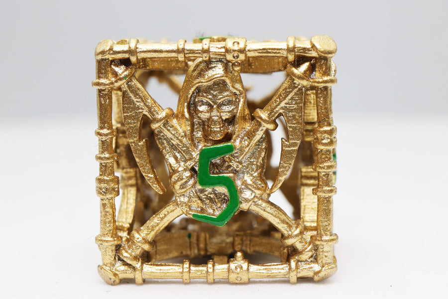 Grim Scythe: Gold - Metal RPG Dice Set