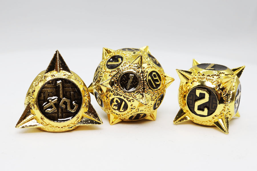 Meteor Storm: Galactic Gold - Metal RPG Dice Set