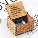 Personalized Wooden Music Box - You Are My Sunshine | Custom Message Engraved Inside | Pine with Laser-Engraved Vine Exterior | Hand-Crank