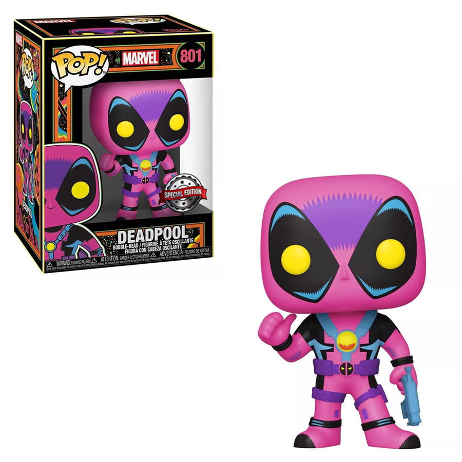 Funko POP! Marvel: X-Men Classic - Deadpool (Blacklight) Vinyl Figure #801 Special Edition Exclusive