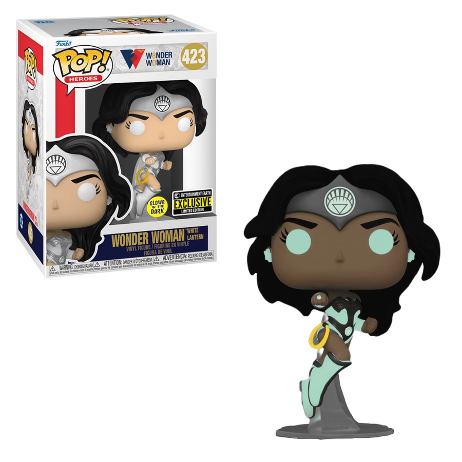 Funko POP! Wonder Woman 80th - Wonder Woman (White Lantern) Glow in the Dark Vinyl Figure #423 Entertainment Earth Exclusive [READ DESCRIPTION]