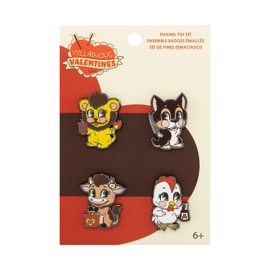 VILLAINOUS VALENTINES 4-PACK PIN SET