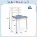 Fabric Kitchen Side Chairs with Rubber Wood Frame and Padded Seat-White