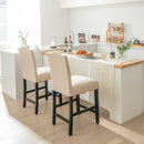 2 Pcs Fabric Nail Head Counter Height Dining Side Chairs Set
